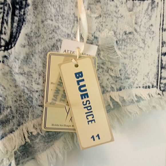 Blue spice high waist Jean booty shorts - Picture 7 of 8